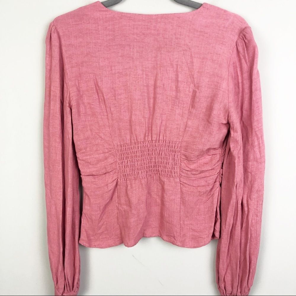 FREE PEOPLE | Maise Top Rose Pink Blouson Long Sleeves XS - Picture 11 of 12